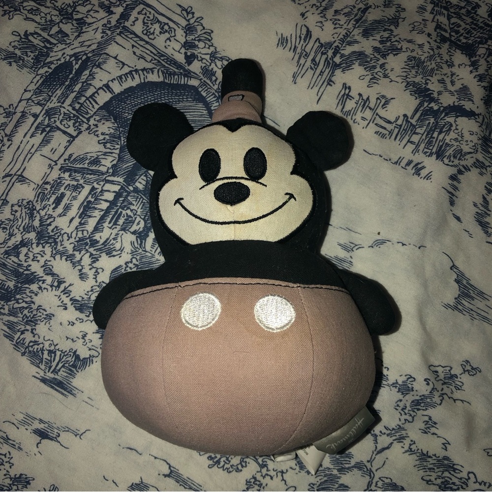 Hallmark Baby Mickey Mouse Steamboat Willie Wobble Chime Toy Plush Lovey Rattle.